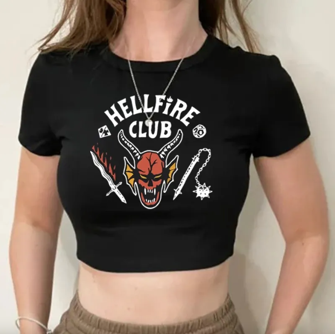 Hellfire Club Stranger Things Crop Top T-Shirt