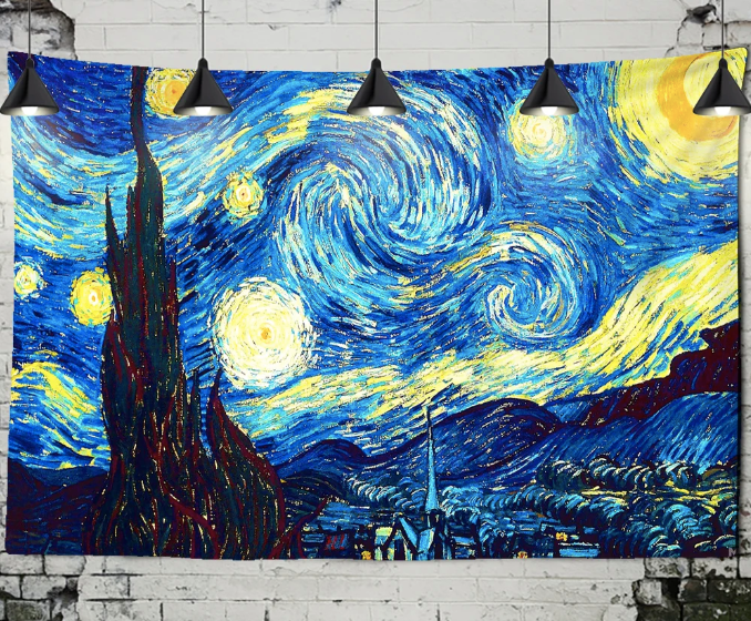 Starry Night By Van Gogh Tapestry Wall Art