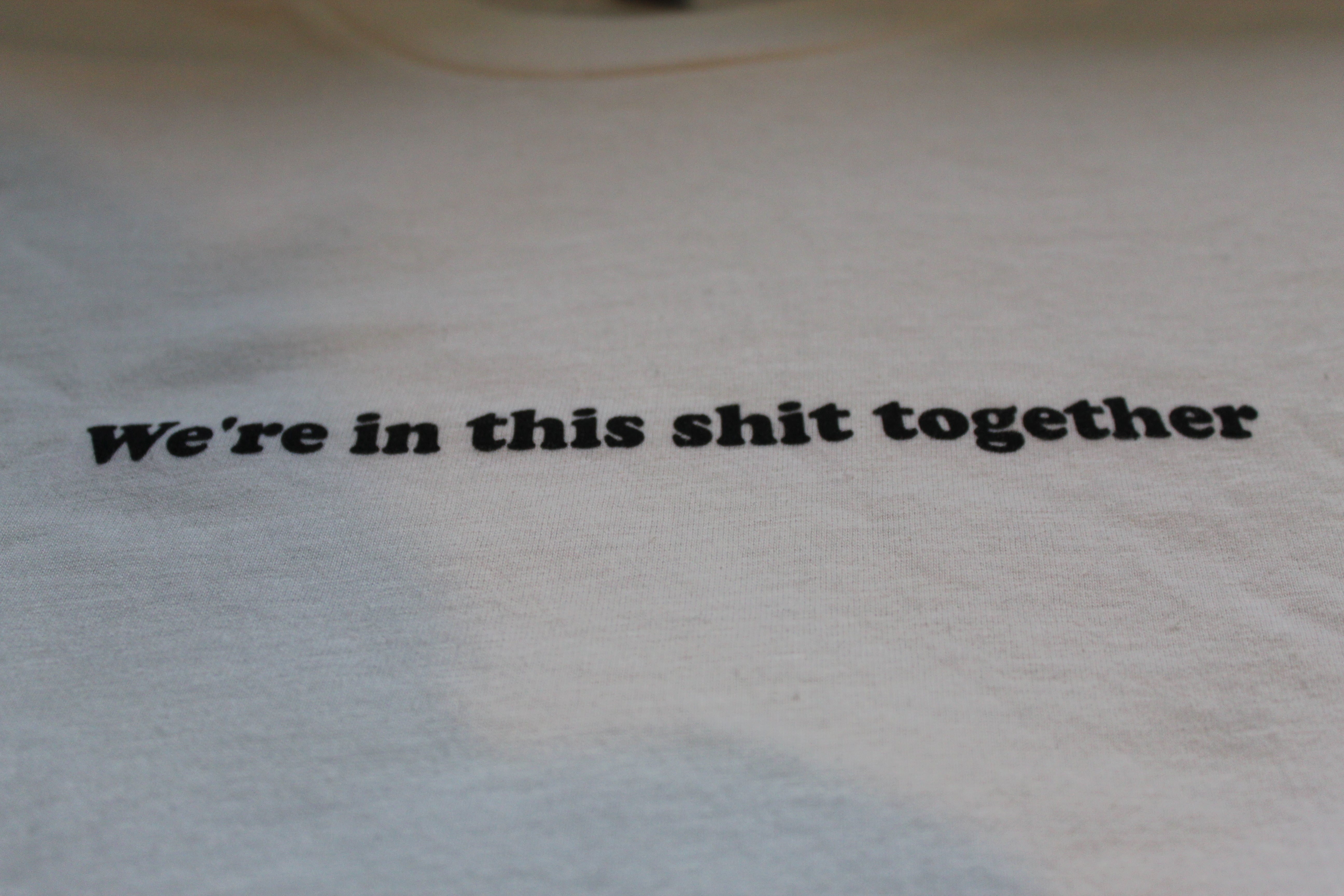 We're In This Shit Together T-Shirt II Embroidered on American Apparel