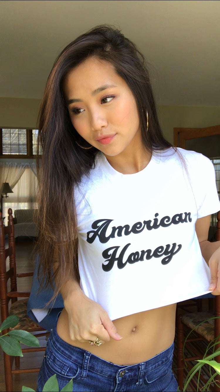 Vintage Women's American Honey Crop Top Tee by Runwoodie