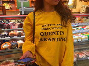Vintage Written and Directed by Quentin Tarantino Kill Bill Unisex Gold Sweater by Runwoodie