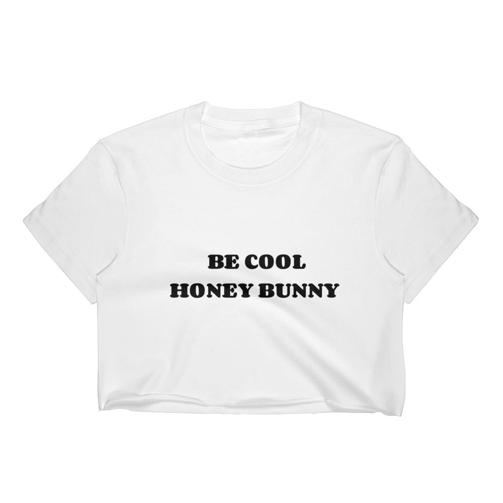 Be Cool Honey Bunny White Women's Crop Top